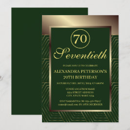 Convites Emerald Green E Dourado Aniversário De Fronteira P