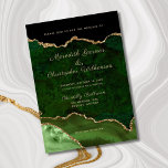 Convites Emerald Green Elegance Dourado Casamento com Agita<br><div class="desc">Emerald Green Elegance,  Dourado Convite De Casamento De Agitação De Glitter. Criado por © Casamentos Lesruba.</div>