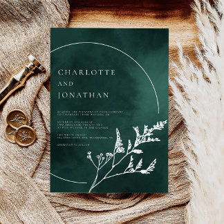 Convites Emerald Green Elegant Greenery Wedding