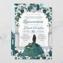 Convites Emerald Green Elegante Charro Princess Quinceanera