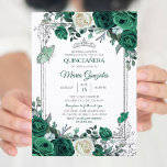 Convites Emerald Green Mexicano Charra Mis Quince<br><div class="desc">Emerald Green Mexicano Charra Mis Quince Convite Mis Quince Anos,  15 Birthday</div>