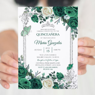 Convites Emerald Green Mexicano Charra Mis Quince