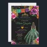 Convites Emerald Green Mexicano Quinceañera 16ª Borboleta<br><div class="desc">Colorida Emerald Green Mexicano Charra Quinceañera Butterfly Convite Mis Quince 15 Anos,  16 Anos,  Aniversário, </div>