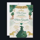 Convites Emerald Green Mis Quince 15 Anos Dourada Crown<br><div class="desc">Quinceañera Emerald Green Dourado Convite Crown Mis Quince 15 Anos,  16 Anos,  Aniversário, </div>