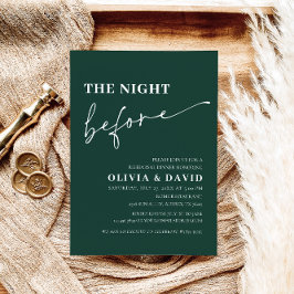 Convites Emerald Green Night Antes do Janta de ensaio Convi