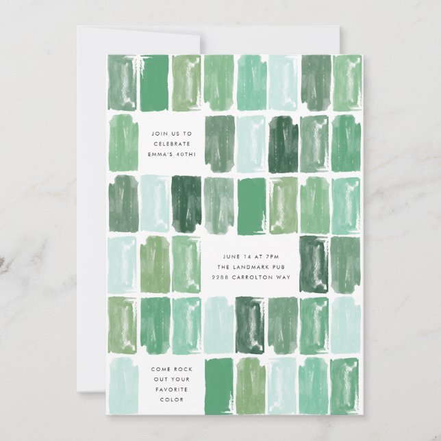 Convites Emerald Green Painted Jewels Festa de aniversário (Frente)