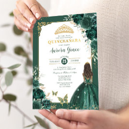 Convites Emerald Green Quinceañera Princess Mis Quince Anos