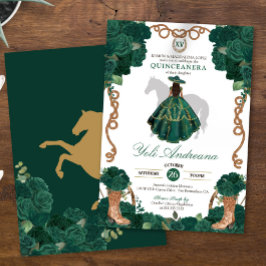 Convites Emerald Green Rosa Charro Vestidos Quinceañera