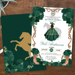 Convites Emerald Green Rosa Charro Vestidos Quinceañera