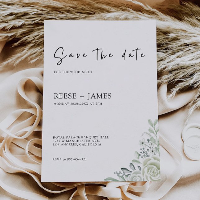 Convites Emerald Green - Salve o Modelo de Data (Emerald Green Save the Date Template)