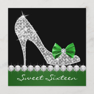 Convites Emerald Green Sweet 16 Festas de aniversário