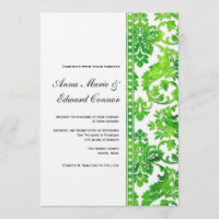 Emerald Green Vintage Damask Lace Casamento