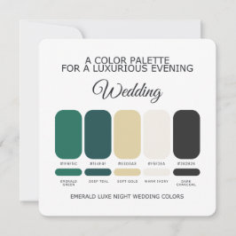 Convites Emerald Green Wedding Color Palette Card