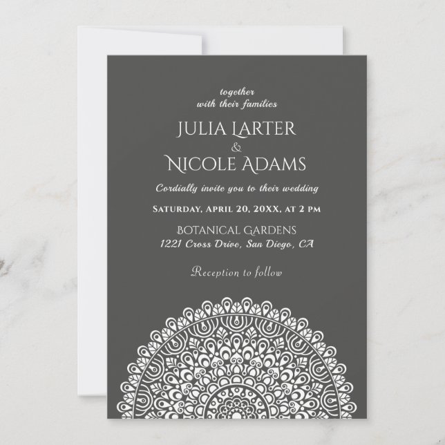 Convites Emerald Green Wild Amazon Forest Mandala Wedding (Frente)