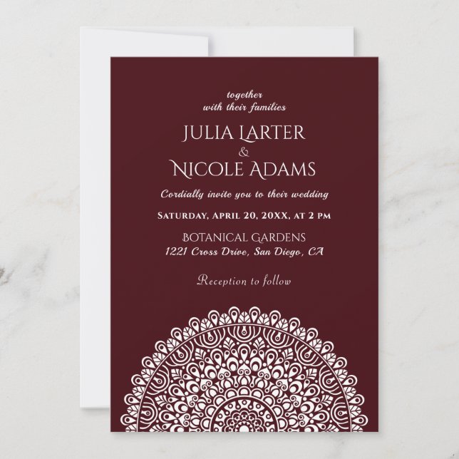 Convites Emerald Green Wild Amazon Forest Mandala Wedding (Frente)