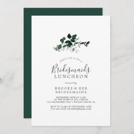 Convites Emerald Greenery Bridesmaids Luncheon