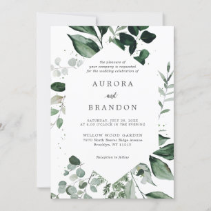 Convites Emerald Greenery Eucalyptus Botanical Wedding Invi