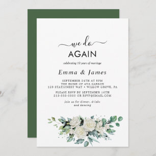 Convites Emerald Greenery "Fazemos Novamente" Vow Renewal