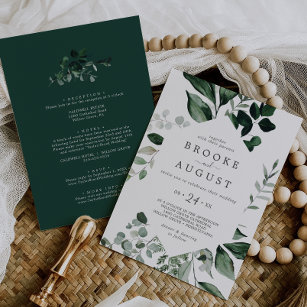 Convites Emerald Greenery Tudo Em Um Casamento