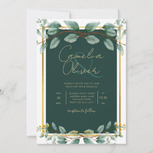 Convites Emerald Greenery Wedding Botanical Nature Convide