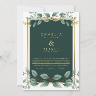 Convites Emerald Greenery Wedding Botanical Nature Convide