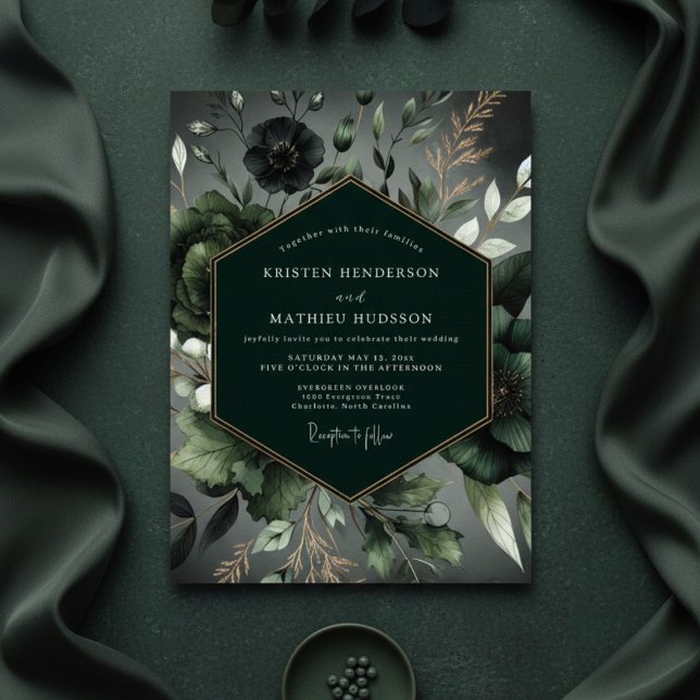 Convites Emerald Lush Woodland Wedding (Criador carregado)