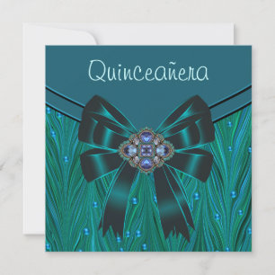 Convites Emerald Verde Azul Turquesa Quinceanera