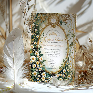 Convites Emerald Verde Dourado Quinceanera Espanhol Sweet 1
