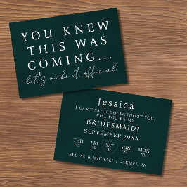 Convites Emerald Will You Be My Bridesmaid Proposal Card