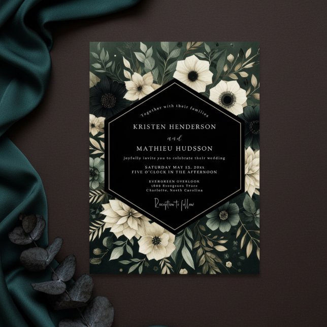 Convites Emerald Woodland Bloom Wedding (Criador carregado)