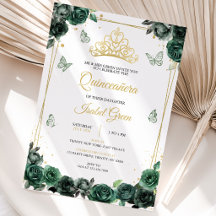 Emeralda Verde Dourada Quinceañera