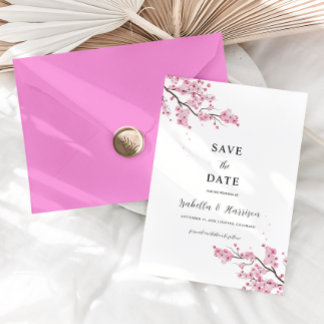 Convites EMILY Cherry blosom Save the Date Template