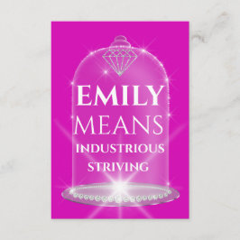 Convites Emily Name Significa Diamond Birthday Pink