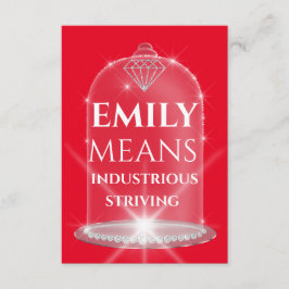 Convites Emily Name Significa Diamond Birthday Red