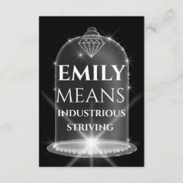 Convites Emily Name Significa Festa de aniversário Diamond
