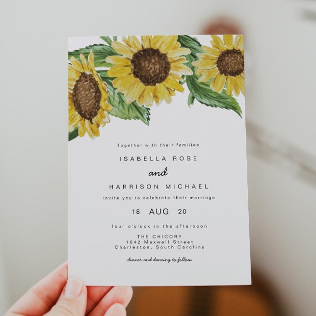 Convites Emma - Cano Russo de Girassol de Cores Rústicas (Criador carregado)