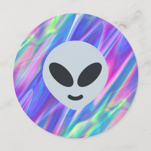 Convites emoji da alienígena do vaporwave