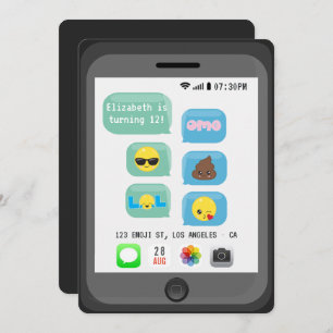 Convites Emoji Festa de aniversário