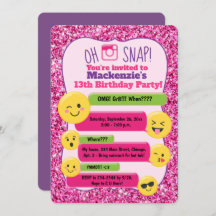Emoji Girl's Teen Adolescente Birthday Pink Glitte