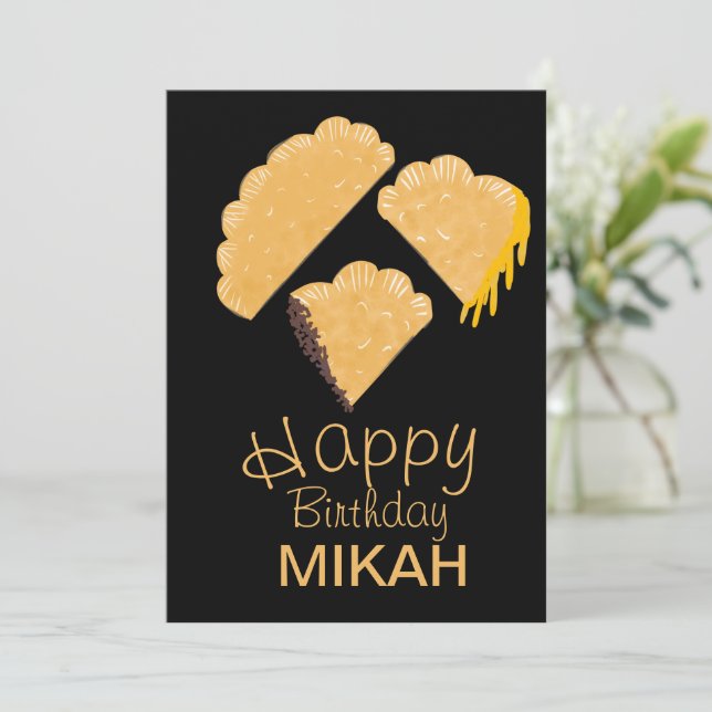 Convites Empanada Mão Desenhada Aniversário (Em pé/Frente)