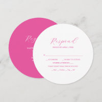 Convites empilháveis de Placa RSVP Rosa Vibrante