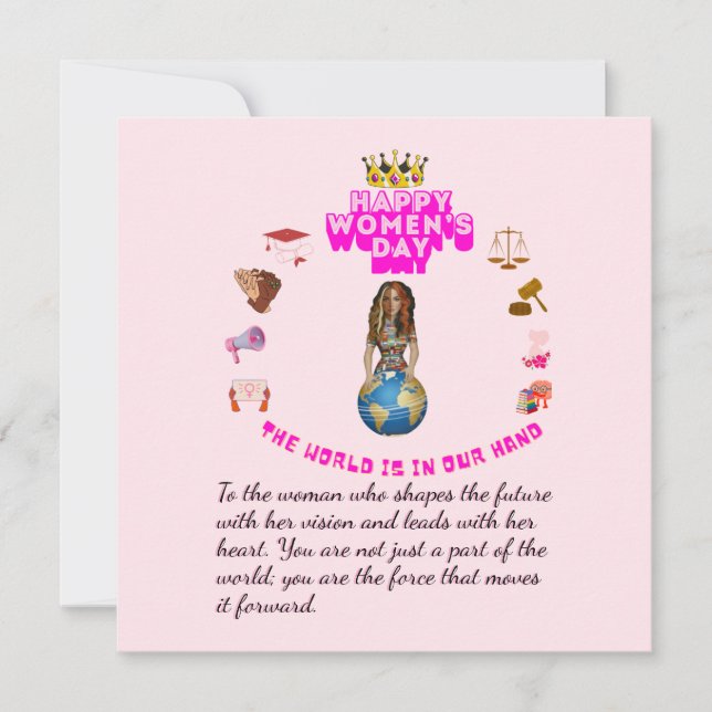 Convites Empowered to lead happy women's day (Frente)