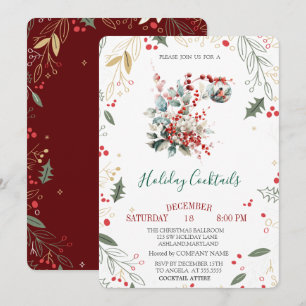 Convites Empresa de Bola de Natal Cardinal Bird Holly Berry
