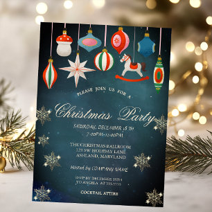 Convites Empresa de enfeites de Natal vintage em forma de f