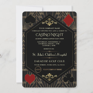 Convites Empresa de Noite de Cassino Dia de Apreciação do C