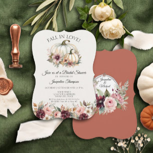 Convites Enamorada com Flor de Abóbora Terracota Nupcial