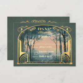 Convites Encantada Forest Art Nouveau RSVP