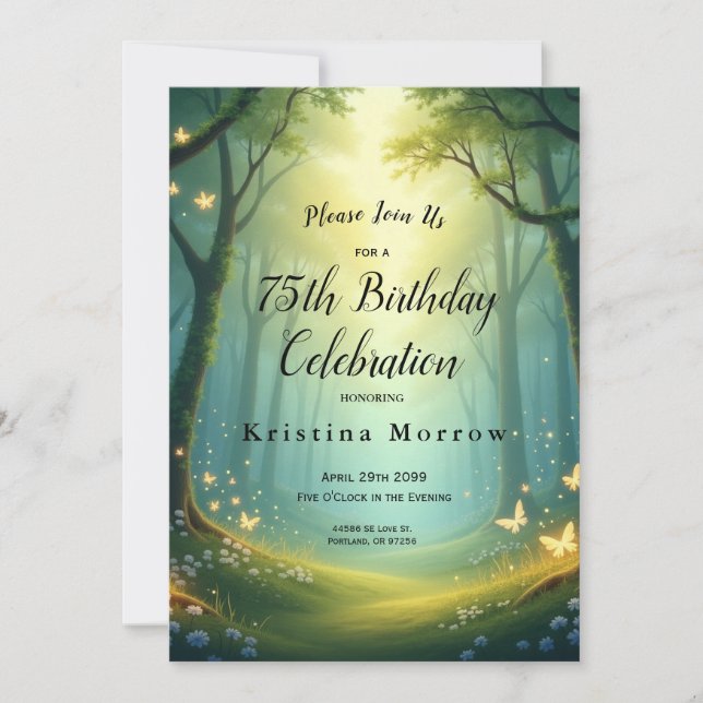 Convites Encantada Sunlit Glimmer Grove (Frente)