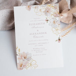 Convites Encantado Casamento de Blush Elegance e Flor Selva