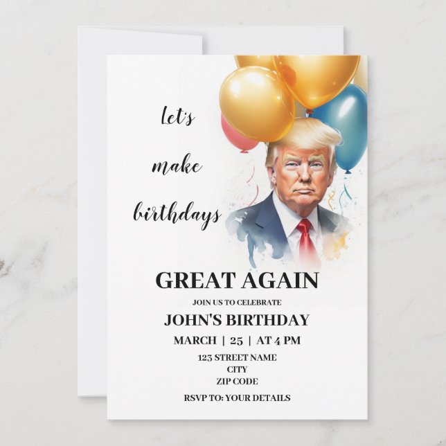 Convites Encantado Trump Birthday (Frente)
